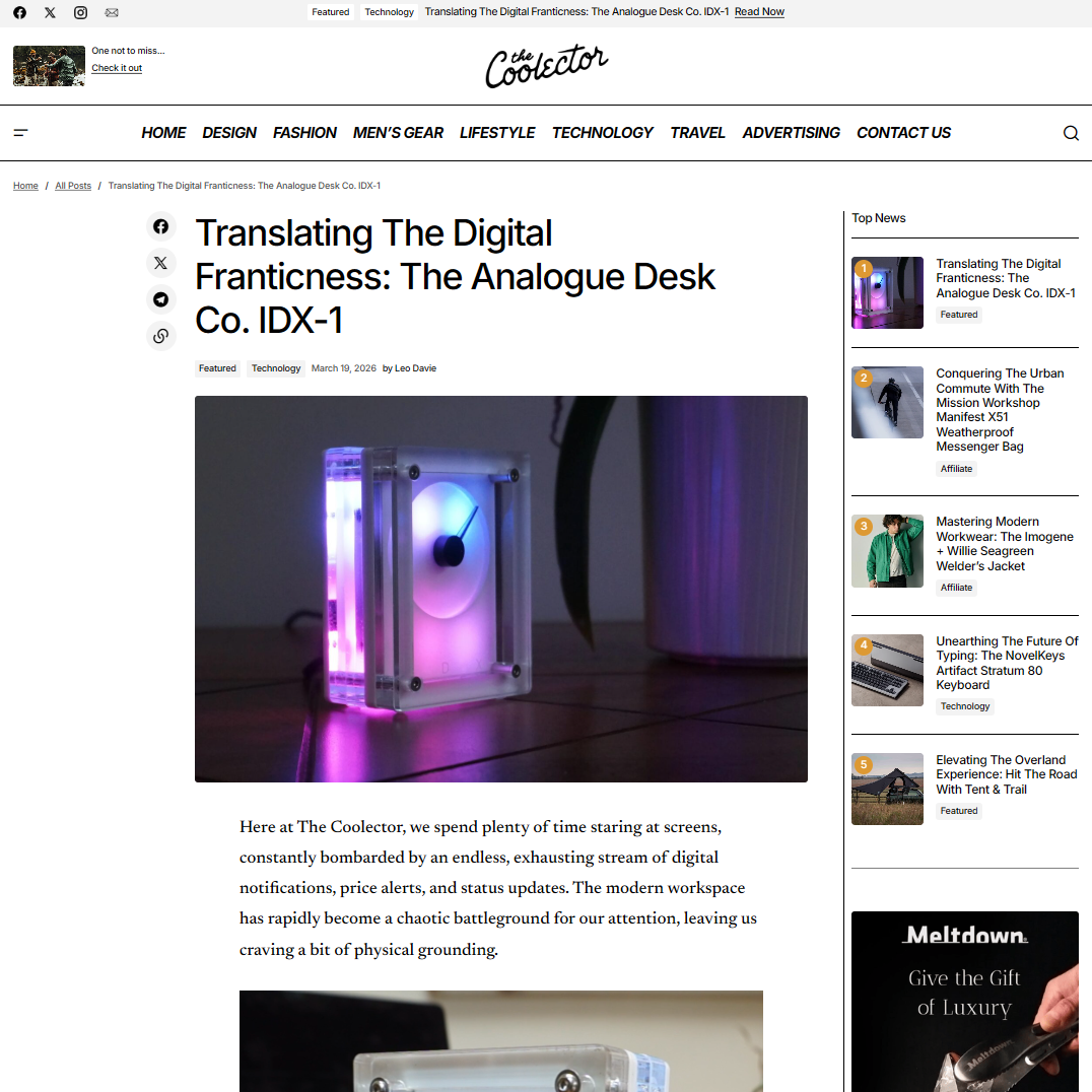 IDX-1 // The Analogue Anchor for your Digital Data